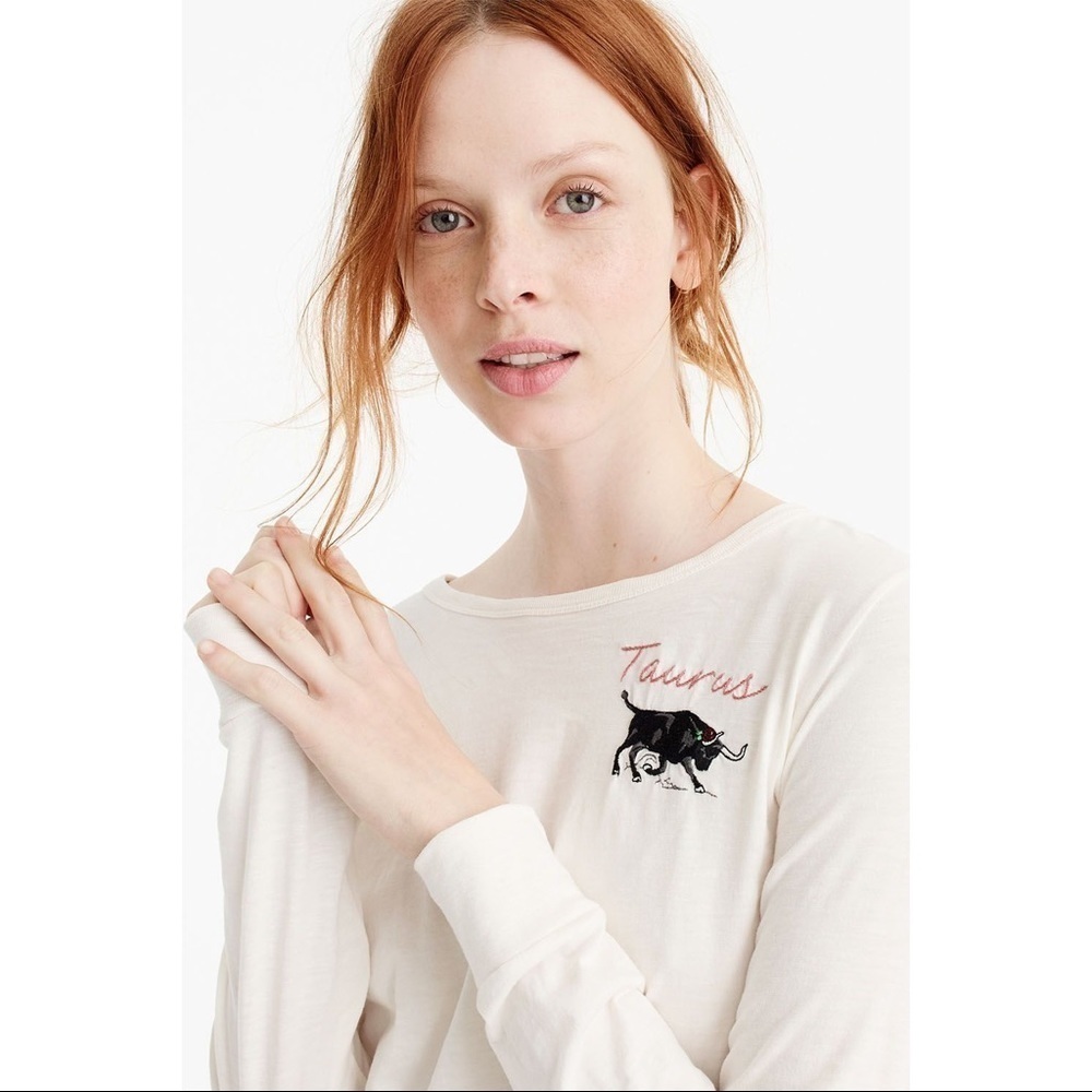 J.Crew "Taurus" Longsleeve Embroidered T-Shirt